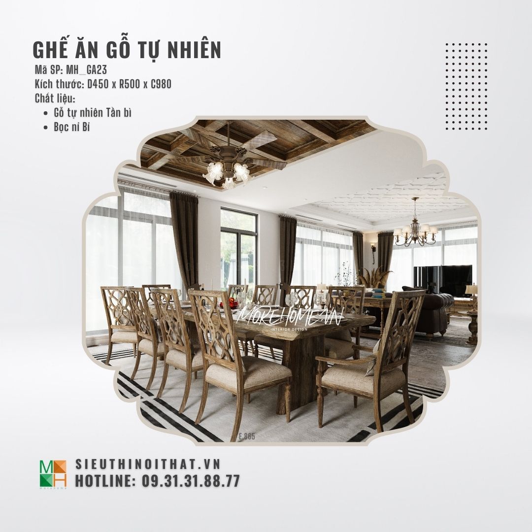  Ghế ăn gỗ tự nhiên MH - GA23